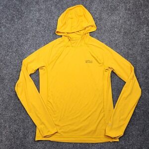 Stio Hoodie Shirt Mens Small Yellow Long Sleeve Sun Protection UPF 50 Fishing